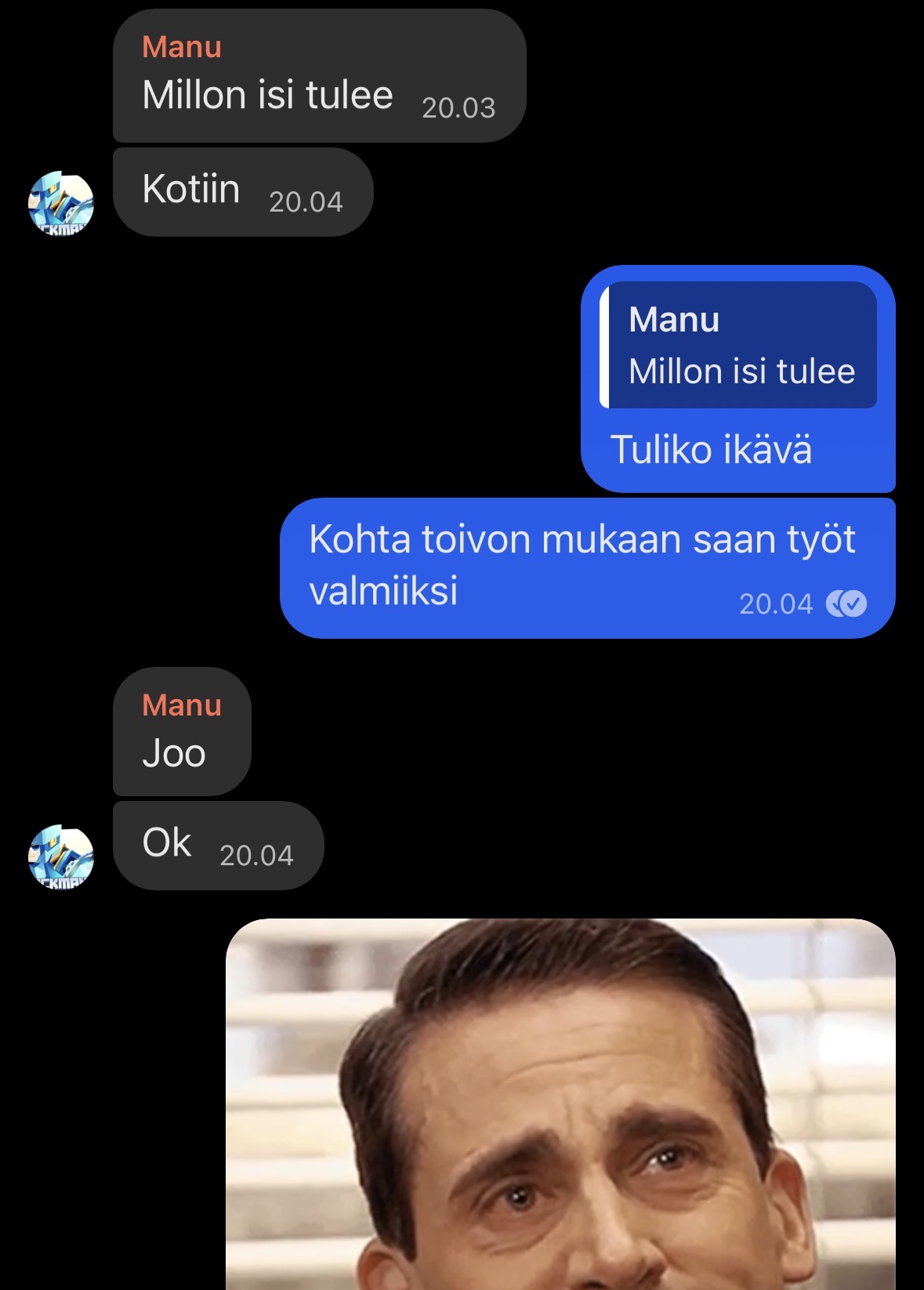 Poikani kysyy kuvankaappauksessa "milloin isi tulee kotiin"