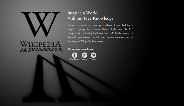 Wikipedia black out