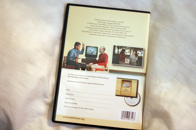 Kuva Jehovan todistajien dvd:stä viittomakielisille