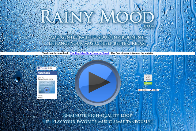 Kuvankaappaus Rainymood.com-verkkosivustosta